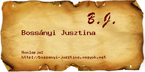 Bossányi Jusztina névjegykártya